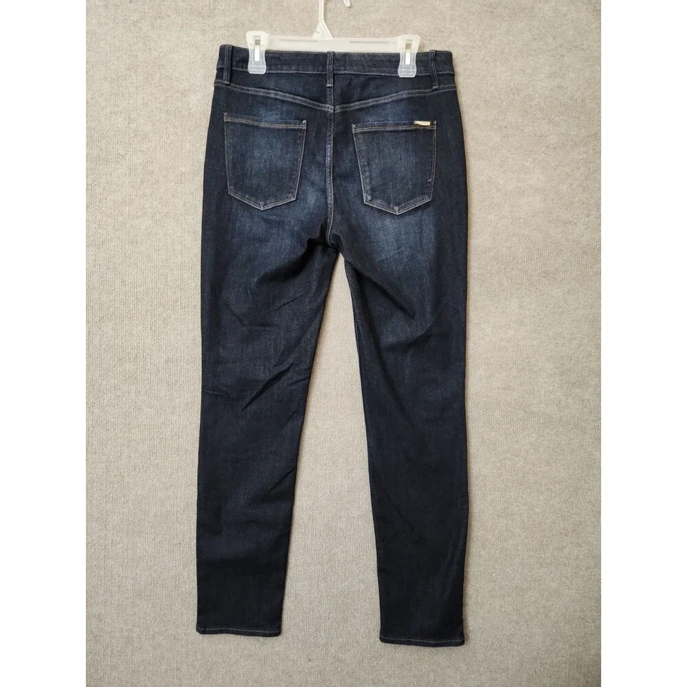 White House Black Market High Rise Slim Sculpt Jeans Women 10 Long Blue DarkWash